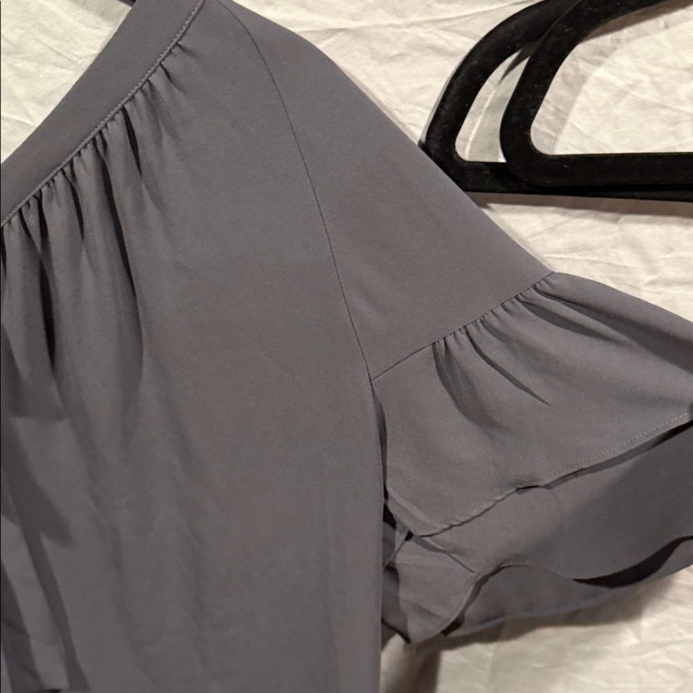 LOFT Slate Ruffle Sleeve Blouse - Picture 7 of 7